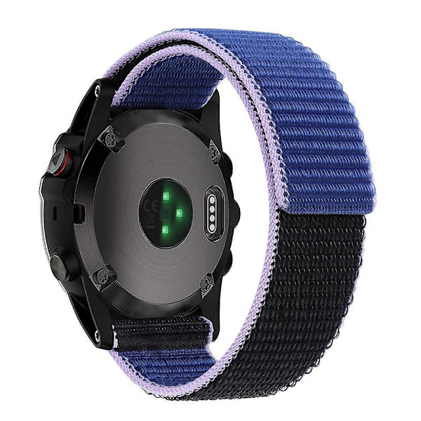 Justerbar nylonögla för Garmin Tactix 7 Pro/Fenix 7X/Fenix 6X Pro 26mm Blue Black