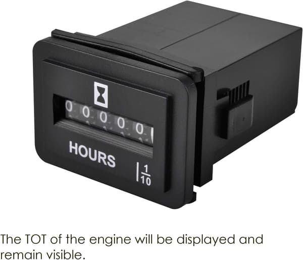 JR-HM001 Snap-in Mekanisk Timetæller Rektangulær Timetæller til DC 6V til 80V Strømudstyr