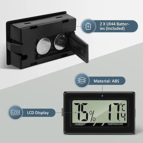 Mini LCD Digitalt Termometer Hygrometer Temperatur Fugtighedstester Til Køleskab Akvarium