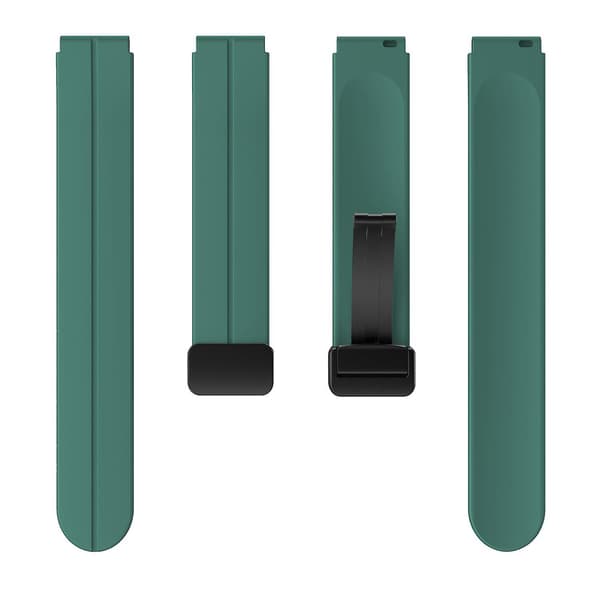 Til Keep B4/Huawei Watch Fit Mini 16mm Silikone Rem Udskiftning Urrem, Sort Foldespænde Pine Needle Green