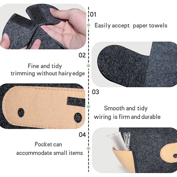 Filt Tissueboks Tegneserie Papirhåndkleboks Deksel Serviett Tissue Ansiktsveske Serviett