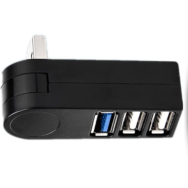 USB til 3 USB-porter 270 Roterbar Ultra Slim USB-splitter for Macbook Notebook PC USB Flash Drive HDD