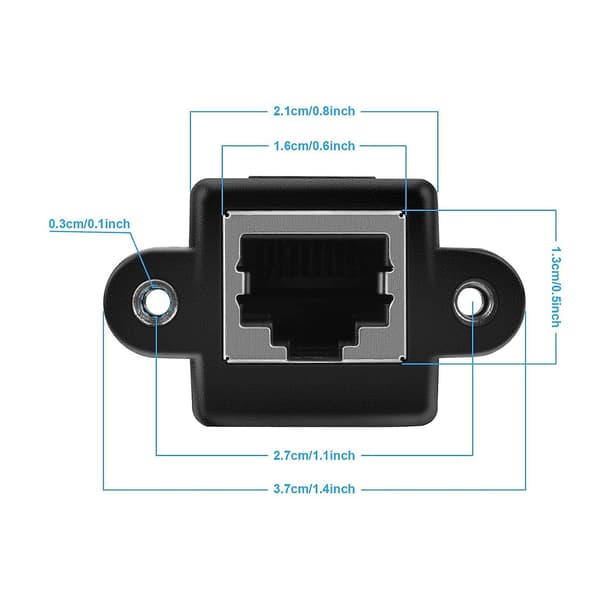 Ethernet-förlängningspanel, RJ45 hane till hona, kabel (2-pack)