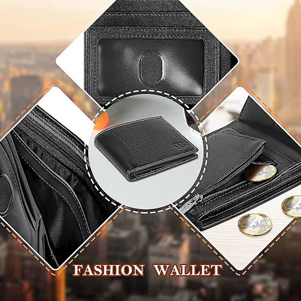 Plånbok för män, Acsergery Rfid Blocking Wallet Bifold Läderplånböcker Herr, Acsergery Slim Wallet Present