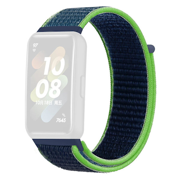 Nyloninen kellon ranneke Huawei Band 7:lle, säädettävä lenkkikiinnitys, vaihdettava urheiluranneke Green  Blue