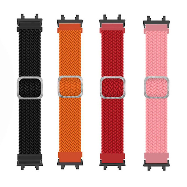 Udskiftningsurrem til Huami Amazfit T-Rex 2, nylonflettet justerbar løkke armbånd Red White