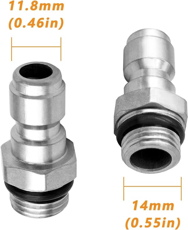 Trycktvättkopplare, 1/4' Snabbkoppling, M22-14mm Hantråd, Trycktvättsmunstycksadapterkopplingar