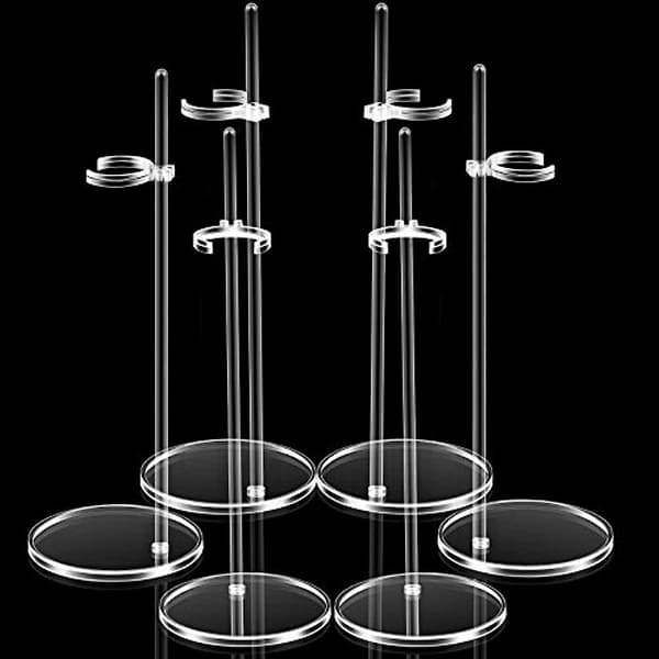 6 st dockställ i plast för dockor (transparent, 25 cm)