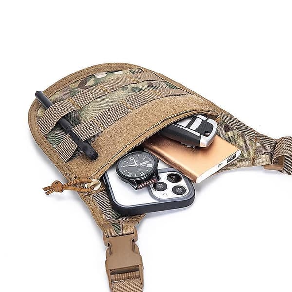 Slingväska Axelväska Polyester Dold Holster med Elastiskt Midjeband för Utomhusresor Jakt Black