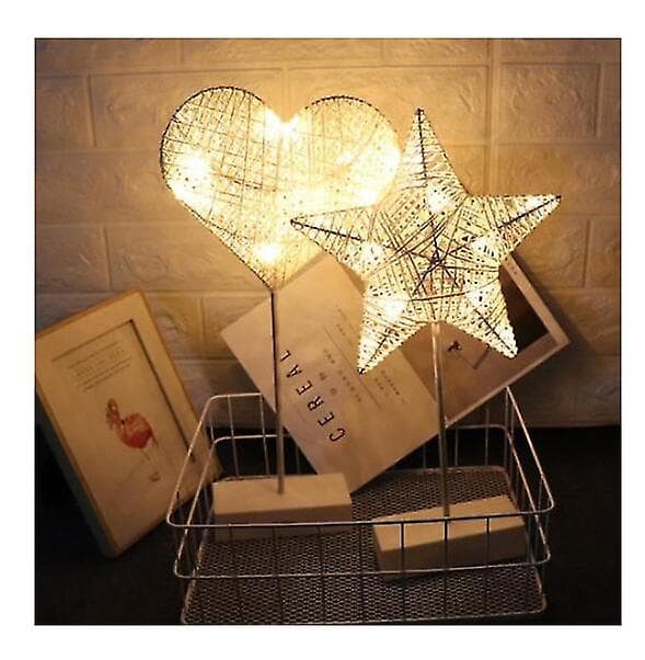 LED Stjerne Rotting Hul Form Skrivebordslampe Juledekorasjon size4