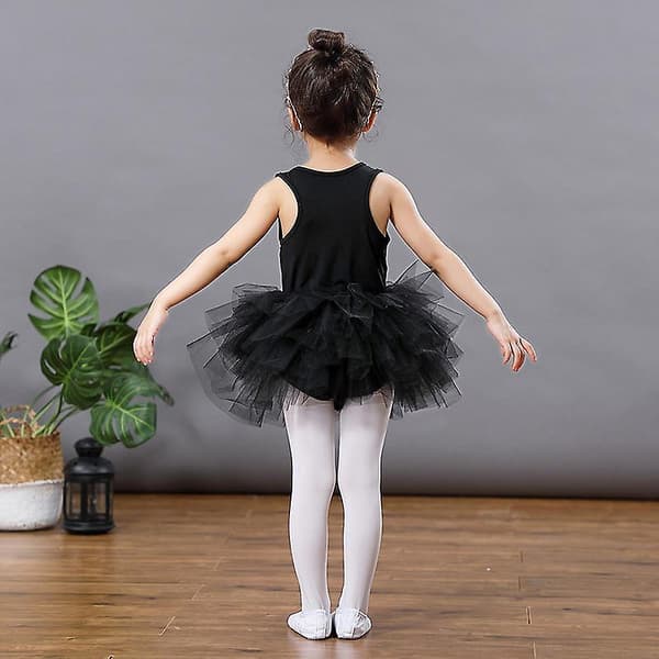 Børneballet-dansedragt super blød pigedansdragt kostumer Black M-110cm