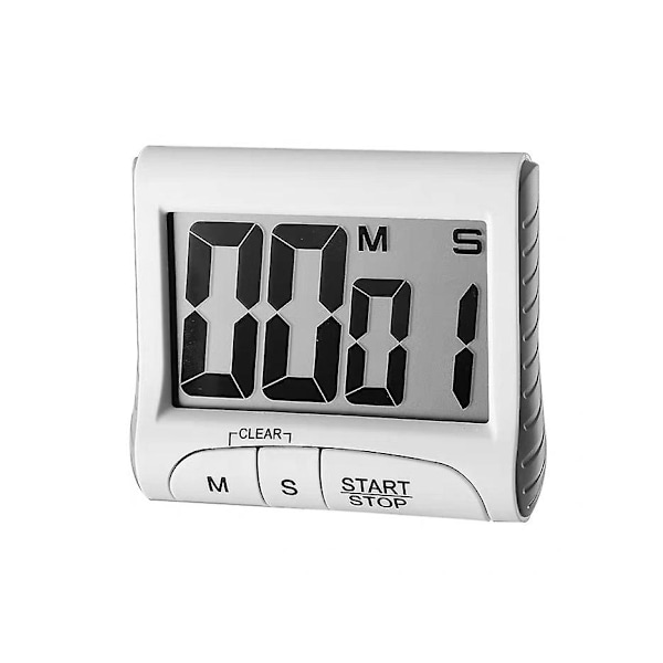 Digital Kök Timer, Stor Siffra Kök Timer Och Nedräkning, Kök Klocka/Kök Alarm Med Baksida, Lcd-Display, 2pack(vit)