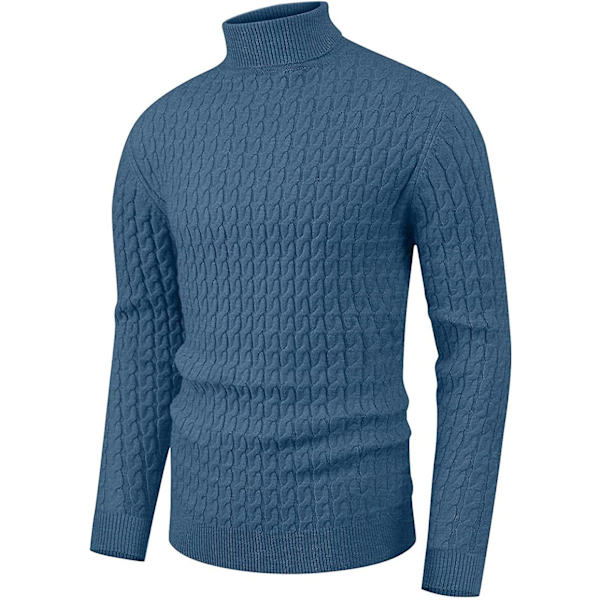 Herrtröjor Turtle Neck Tröjor Twisted Knitted Tops Slim Fit Knitwear Basic