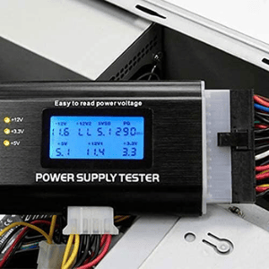 PC strømforsyningstester - LCD-skærm - ATX ITX BTX SATA PCIe | 20/24 ben, understøttelse af 4/6/8 ben, Molex, IDE, HDD-test, spændingsdiagnostik