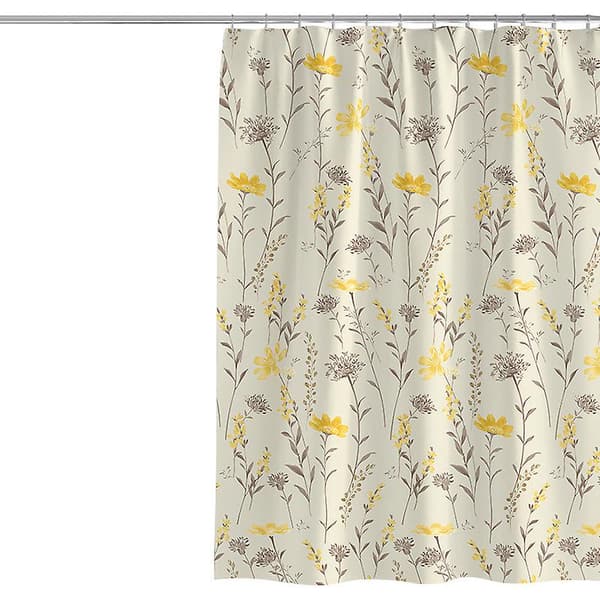 Duschdraperi 120 X 200cm Växter Blommor Tjock Polyestertyg Mögelbeständig Duschdraperifoder För Badrumsdekor Vattentät Badgardin Med