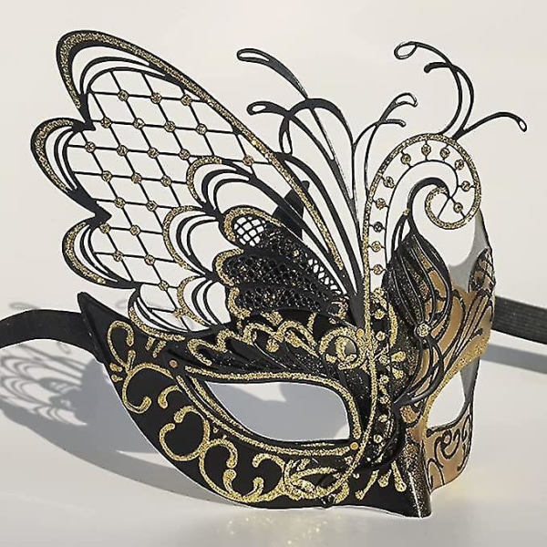 Venedig Butterfly Masquerade Mask Kvinna/halloween/karneval/fest/bal/bröllop Gold
