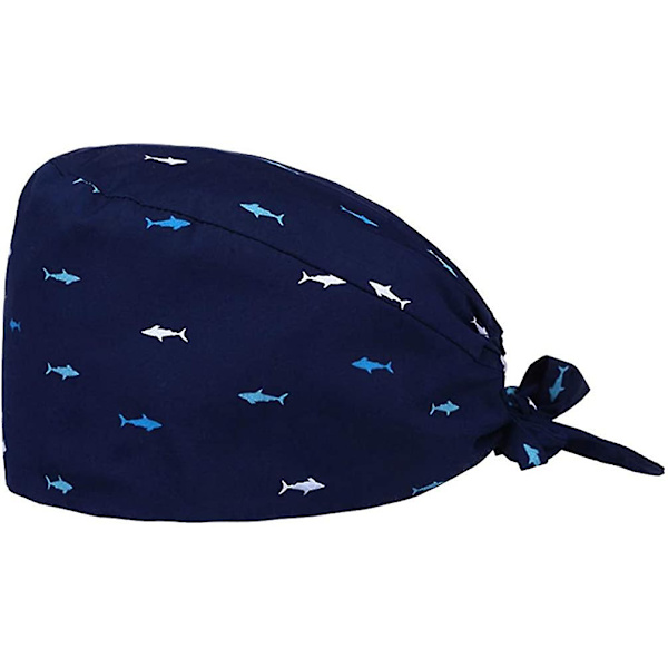 2 stk. Acsergery Kirurgisk Operationshue Absorberende Lægehue Bouffant Operationshue Bomulds Beanie Hue Fisk Gave
