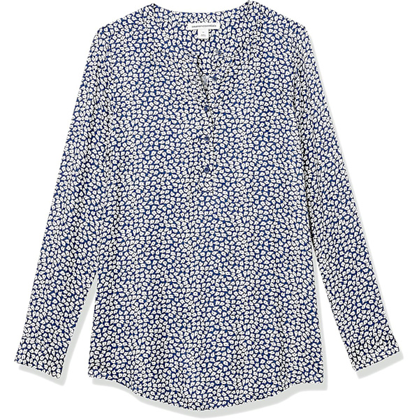 Långärmad vävd blus för kvinnor Style 5 XL