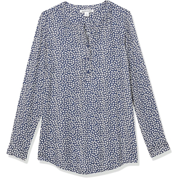 Langærmet vævet bluse til kvinder Style 5 XXL