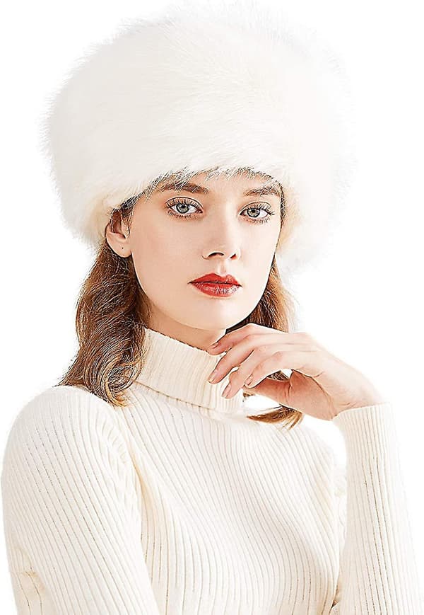 Vinter Dam Faux Fur Rysk Kosack Stil Hatt Vinter Wrap Hatt
