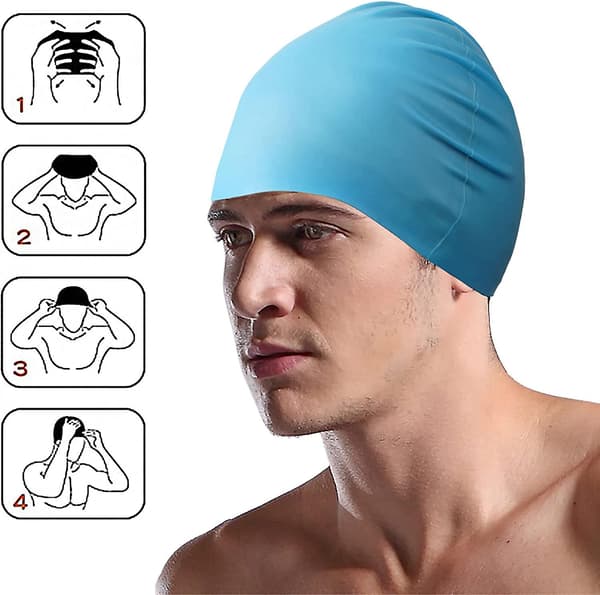 Silikonbadehetter, Acsergery Elastisk Sklisikker Fikserte Badehatter, Acsergery Sikker Vanntett Gave