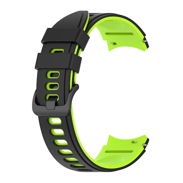 Silikoninen kellon ranneke Samsung Galaxy Watch 4/5/6 40/44mm / Watch6 Classic 43mm 47mm / 5 Pro 45mm -kelloille Black  Lime
