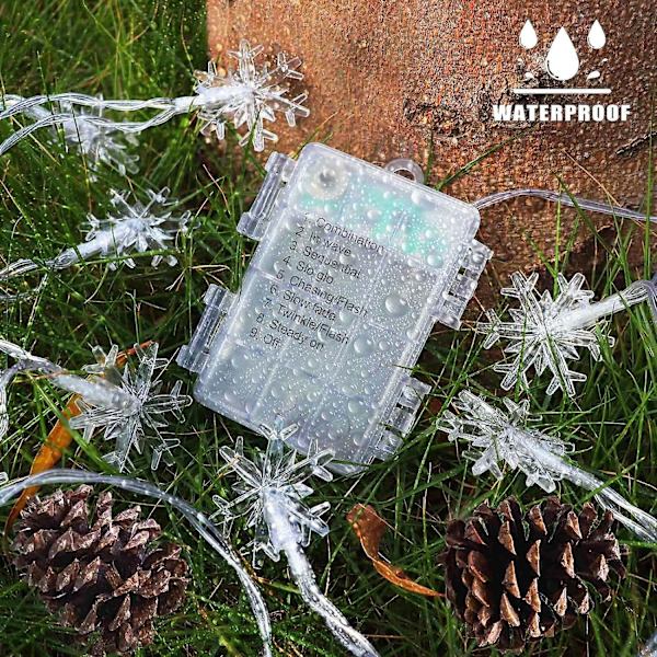 Halloween-valot, 4,8 m 30 LED vedenpitävät 3D kurpitsa-lepakko-kummitus paristokäyttöiset valosarjat ajastimella - 8 valaistustilaa söpö keijuvalo ikkunaan Snowflake Multi