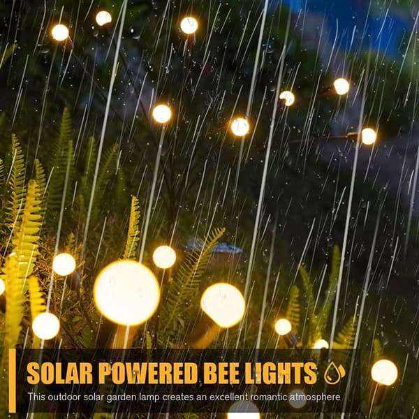 2 stk. Firefly Solcellelamper, 1 Drag 6 Solcelledrevne Hagelys, 3 Moduser Stjerneskudd Utendørs Vanntette Svingende Solcelledrevne Firefly Lys