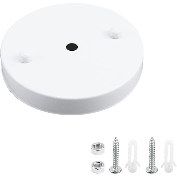 Loftlampe Plade Lampefod Stål Lys Baldakin Sæt Pendel Lampe Plade Dæksel Lysekrone Baldakin Lampe Armatur Dækplade (hvid, 4,7\"/12cm) White Type2
