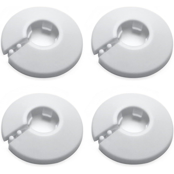 0,63 tommer Diameter Flange Rør Dækoration Pp Plastik Rosetkrave Rør Dækning Radiator Til Væg Rør Dekoration Hvid 1 stk White 4pcs