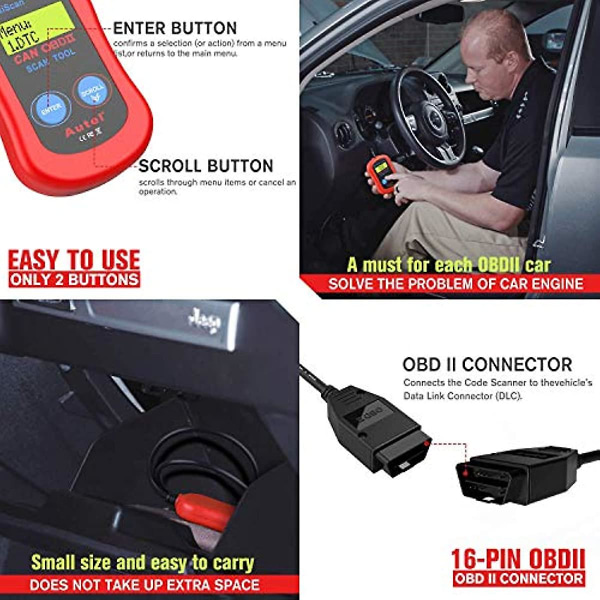 Autel Ms300 Obd2 Scanner Kodläsare  Stäng av Kontrollmotorlampan  Läs & Radera Felkoder  Kontrollera Emissionsövervakningsstatus Kan Diagnostisk Skanningsverktyg