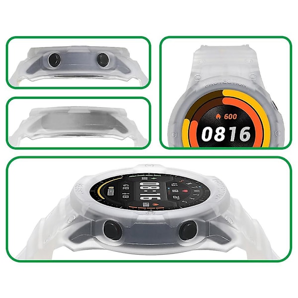 Kellon ranneke ja suojakotelo 2-in-1 Xiaomi Mi Watch Color Sports -kellolle, vaihdettava ranneke soljella Transparent
