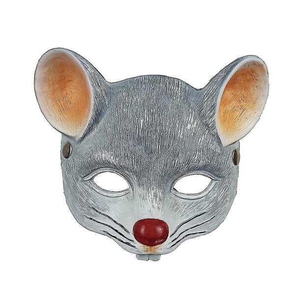 Musmask Barn Mus Halv Ansiktsmask Masquerade Halloween Cosplay Rekvisita Light Gray