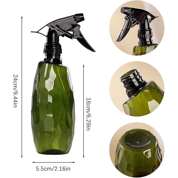 Plastsprayflaskor, 2-pack Acsergery presentförpackning sprayflaskor, 500 ml sprayflaska för växter