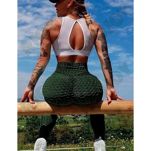 Naisten Anti-Selluliitti Gym Waffle Leggingsit. Korkeavyötäröiset Joogahousut Bubble Textured