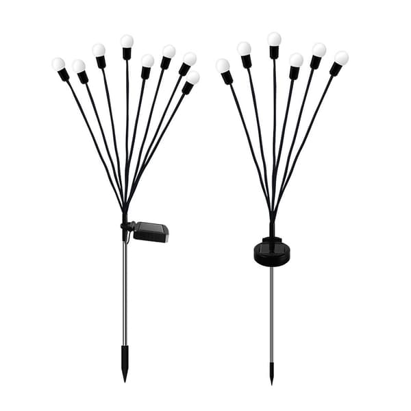 2 stk. Firefly Solcellelamper, 1 Drag 6 Solcelledrevne Hagelys, 3 Moduser Stjerneskudd Utendørs Vanntette Svingende Solcelledrevne Firefly Lys