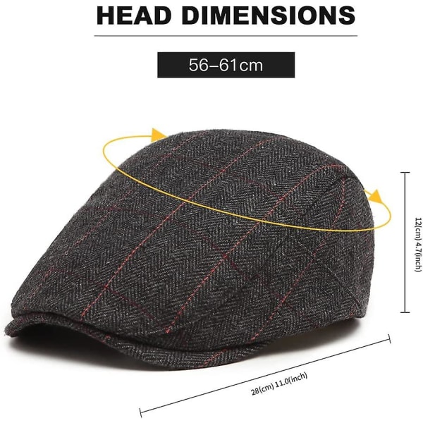 Herrkeps Flat Cap Beret Panel Baker Irish Newsboy Tweed Ull Anka Näbb Ivy Vinterhatt Acsergery Present
