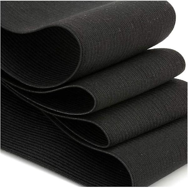 Bred elastiska bandspolar syband platt elastisk sladd, tjocka svarta elastiska band för sömnad, tjockt elastiskt gummiband