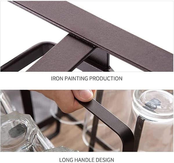Metallinen kuivausteline kupeille, pulloille, musta