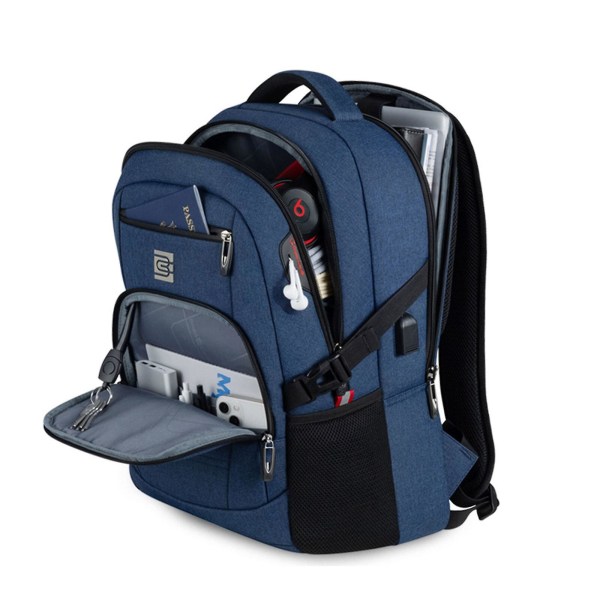 Sales 1w+ Laptop Rygsæk, forretningsrejse tyverisikret slank holdbar laptop rygsæk med USB-opladningsport Black 20inch