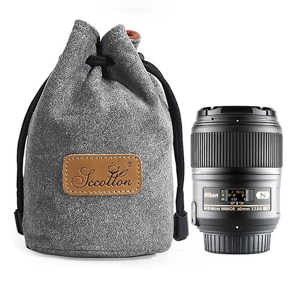 Mjuk kameraväska för Canon Nikon DSLR-handväska med dragsko-design Grey