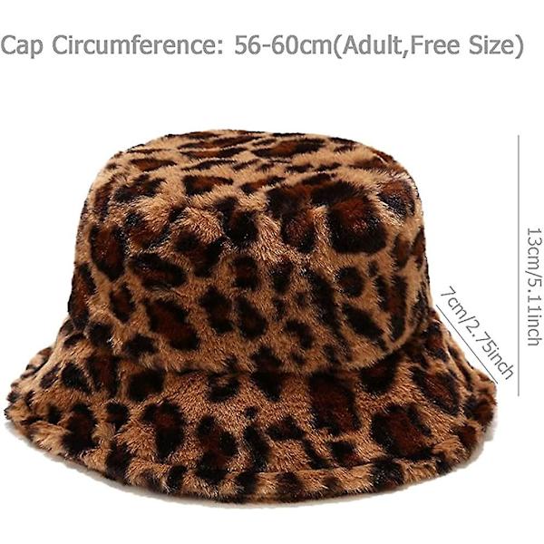 Dame Leopard Print Clutch Håndtaske Plys Faux Fur Tote Taske Blød Varm Skuldertaske Crossbody Taske (1-b/acoffee W/hat)
