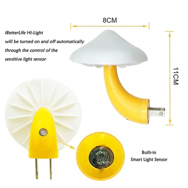 Svamp Sensor LED Nattljus Plug Svampljus, Lämplig För Sovrum, Badrum, Trappor, Korridorer Pink style style3