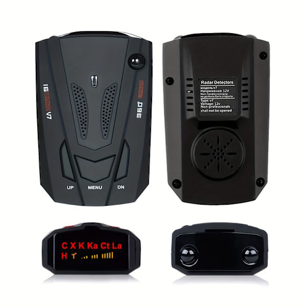 Laser Radar Detektor Til Biler, Stemmeadvarsel Og Bilhastighedsalarmsystem, By/Motorvejs-tilstand 360 Graders Detektion Radar Detektorer Med LED-Display