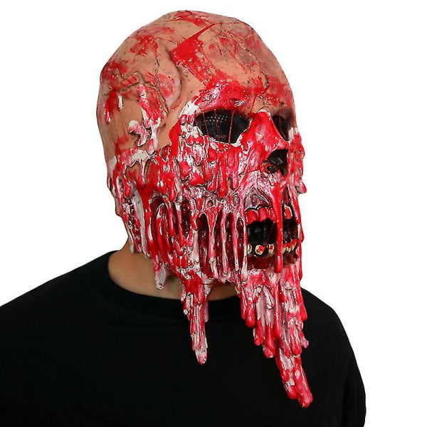 Bloody Skull Mask Bloody Zombie Mask Skrämmande latexmask Mischief Prop Cosplay Halloween Party