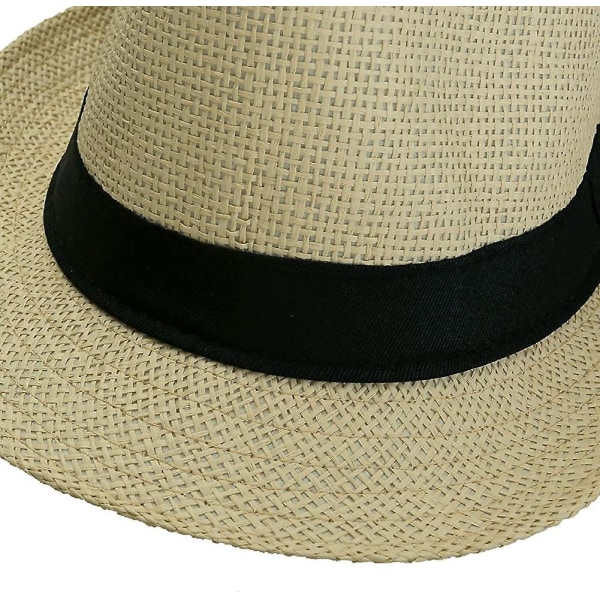 Unisex Fedora Hatt Trilby Straw Hats Summer Beach Sun Cap