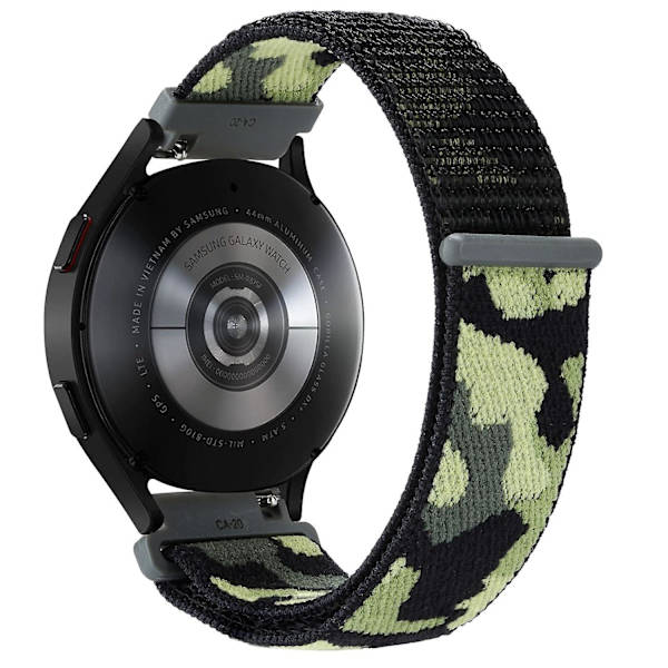 22mm kamouflage nylon justerbar handledsrem för Galaxy Watch 3 45mm/Huawei Watch GT3 Pro 46mm Army Green
