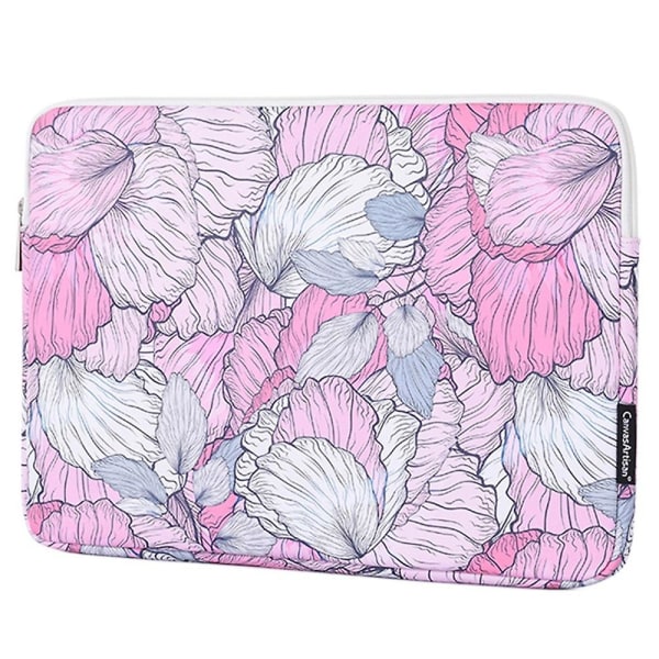Blommig PU-läder Notebook-väska för 11~15-tums bärbar dator, fodral med liten väska For 12 inch Laptop