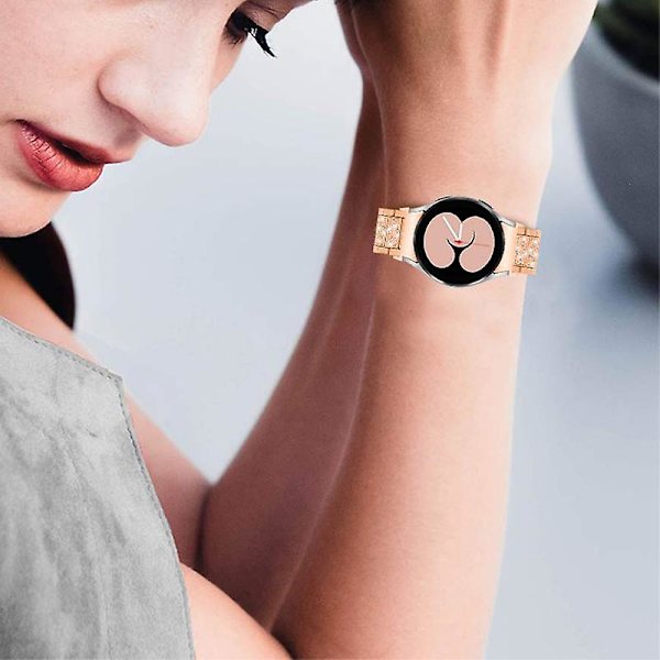 Urrem i rustfrit stål til Samsung Galaxy Watch4 Active 40mm/44mm/Watch4 Classic 42mm/46mm Rose Gold