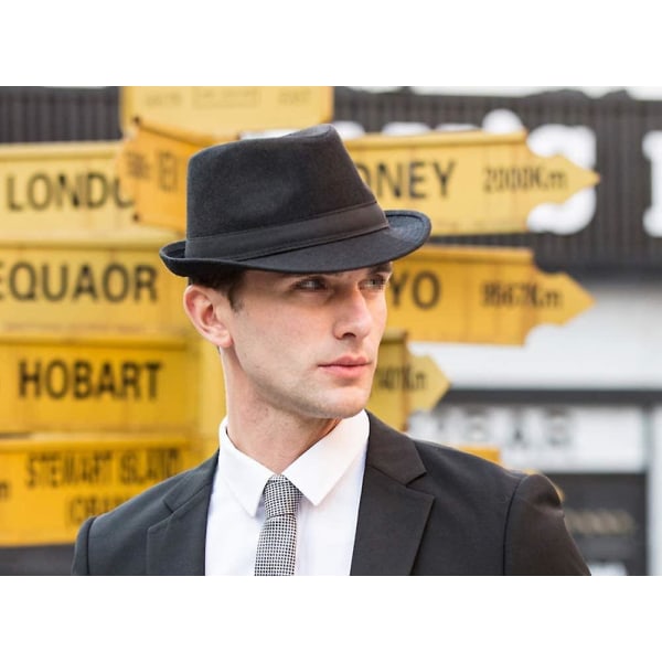 Acsergery Miesten Klassinen Manhattan Trilby Fedora Hattu Jazz Lakki Lahja